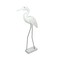 Hand Carved Wood and Metal White Egret Bird Statue 21 Inches High Coastal Decor